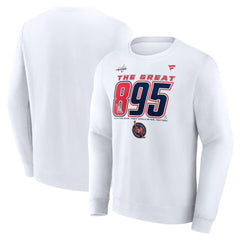 Alexander Ovechkin Washington Capitals Fanatics NHL All-Time Leading Goal Scorer The Great 895 Fleece Pullover Sweatshirt - White | US 202976011