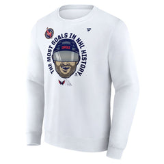 Alexander Ovechkin Washington Capitals Fanatics NHL All-Time Leading Goal Scorer GR8 Caricature Fleece Pullover Sweatshirt - White | US 202976014