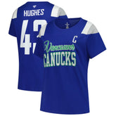 Quinn Hughes Vancouver Canucks Fanatics Women's Plus Size Name & Number Scoop Neck T-Shirt - Royal | US 202983346