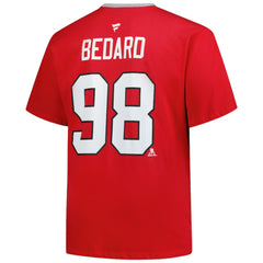 Connor Bedard Chicago Blackhawks Profile Big & Tall Name & Number T-Shirt - Red | US 202983350