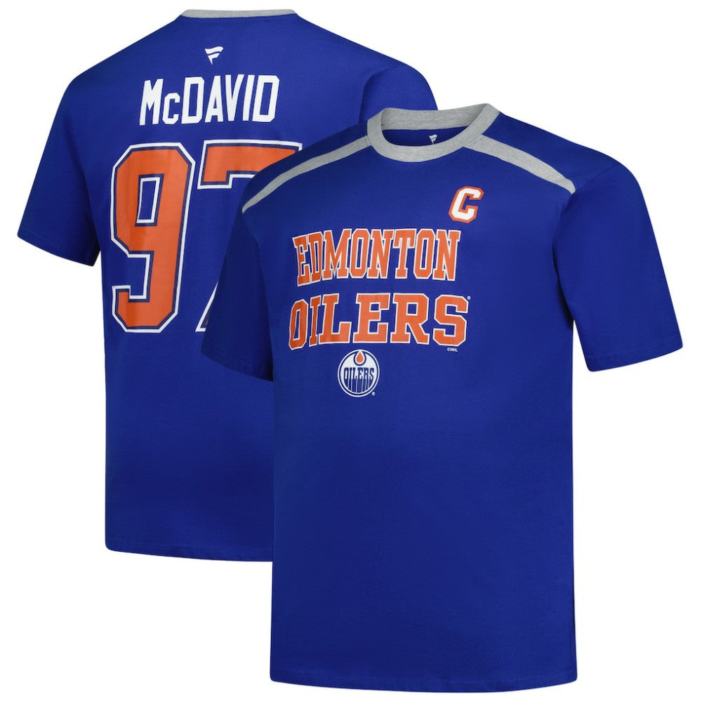 Connor McDavid Edmonton Oilers Profile Big & Tall Name & Number T-Shirt - Royal | US 202983351