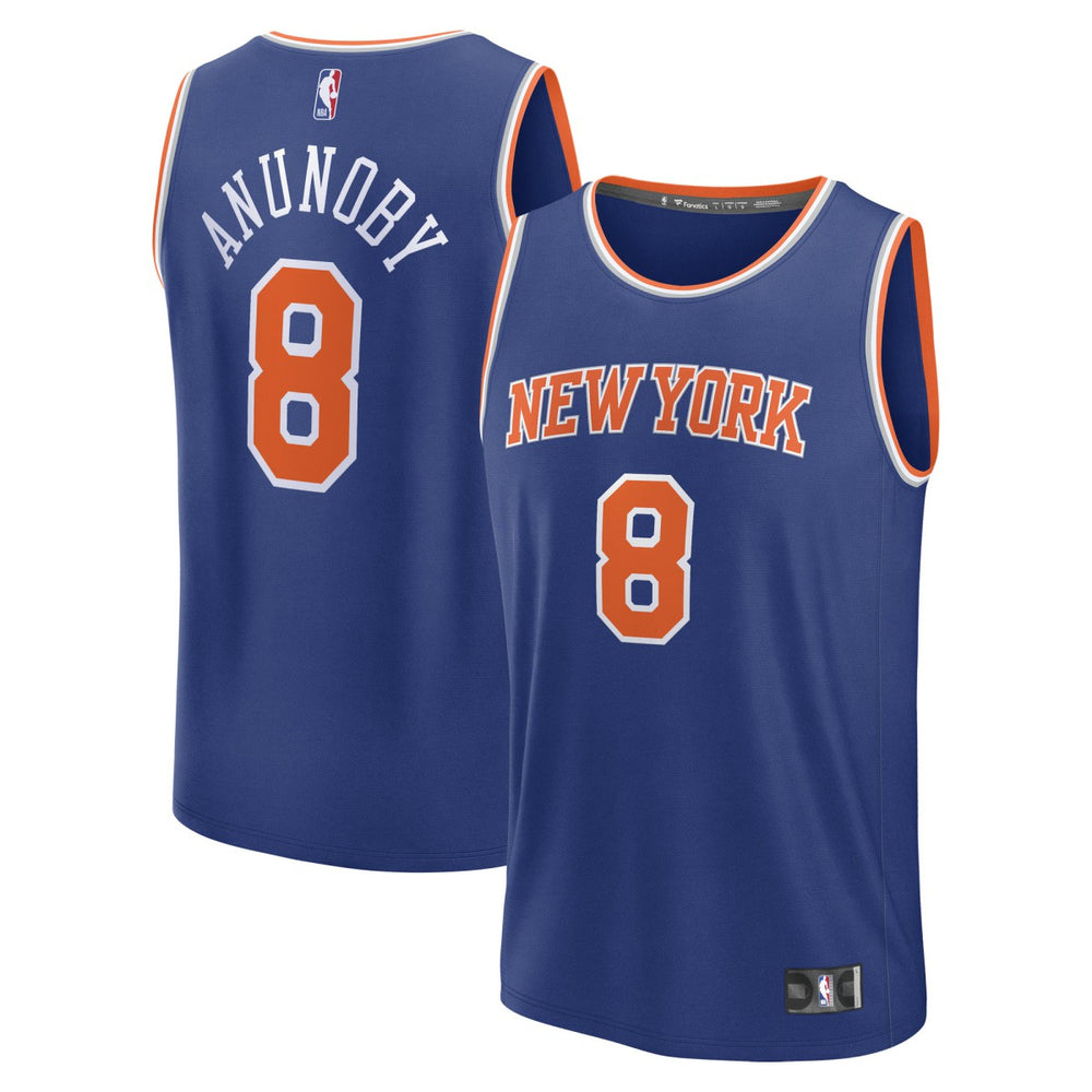 OG Anunoby New York Knicks Fast Break Replica Player Jersey Icon Edition Blue - Fanatics