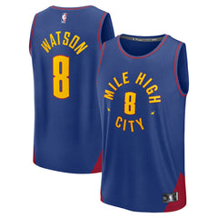 Peyton Watson Denver Nuggets Fast Break Replica Player Jersey Statement Editi- Blue - Fanatics