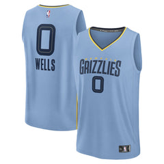 Jaylen Wells Memphis Grizzlies Fast Break Replica Player Jersey Statement Edition Light Blue - Fanatics