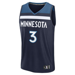 Jaden McDaniels Minnesota Timberwolves Fast Break Replica Player Jersey Icon Edition Navy - Fanatics
