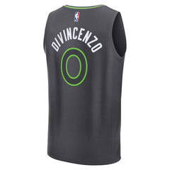 Donte DiVincenzo Minnesota Timberwolves Fast Break Replica Player Jersey Statement Edition Charcoal - Fanatics