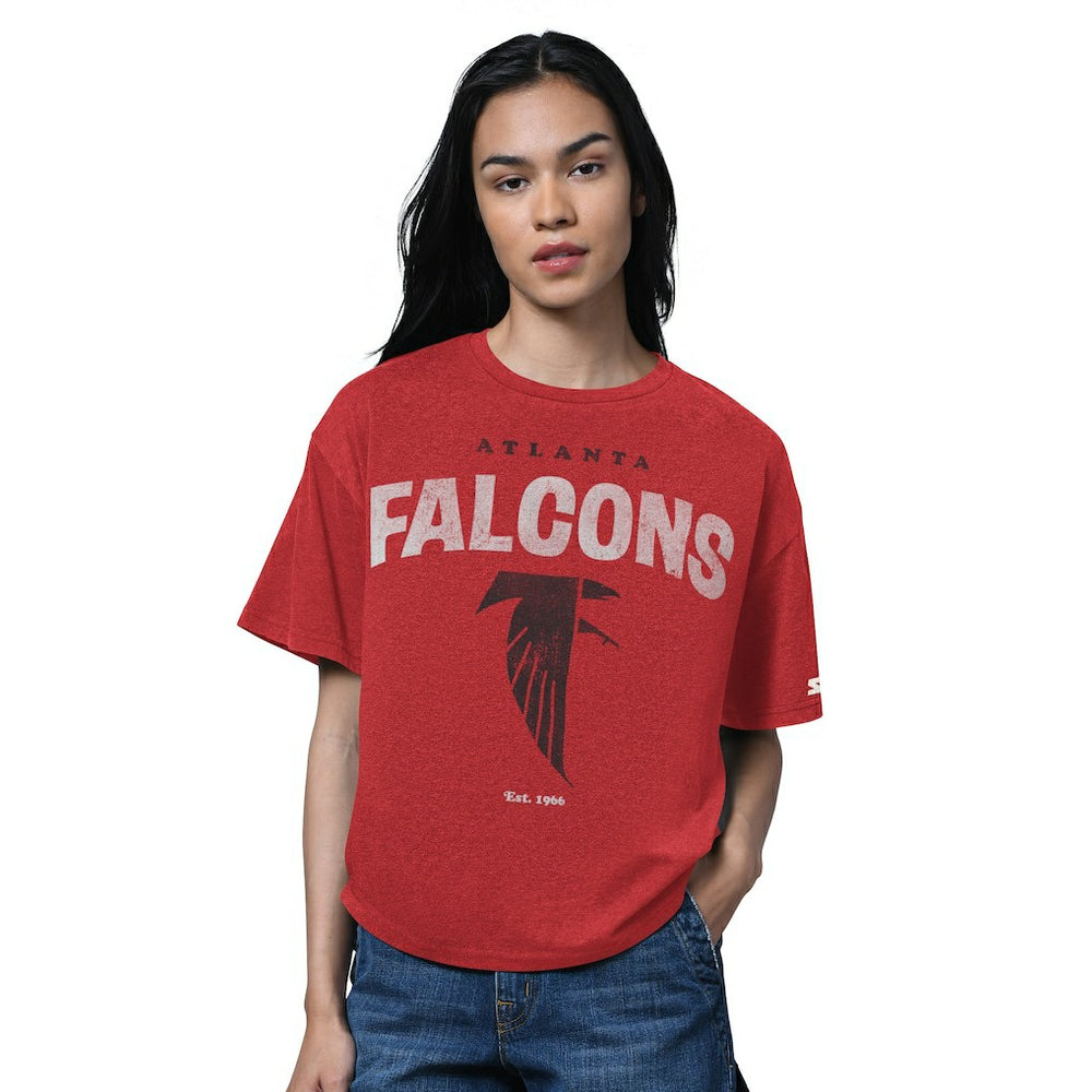Atlanta Falcons Starter Women's 1966 Throwback Collection Cropped T-Shirt - Red T-shirts