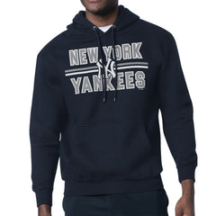 New York Yankees Starter Team Mesh Print Graphic Pullover Hoodie - Navy Hoodies