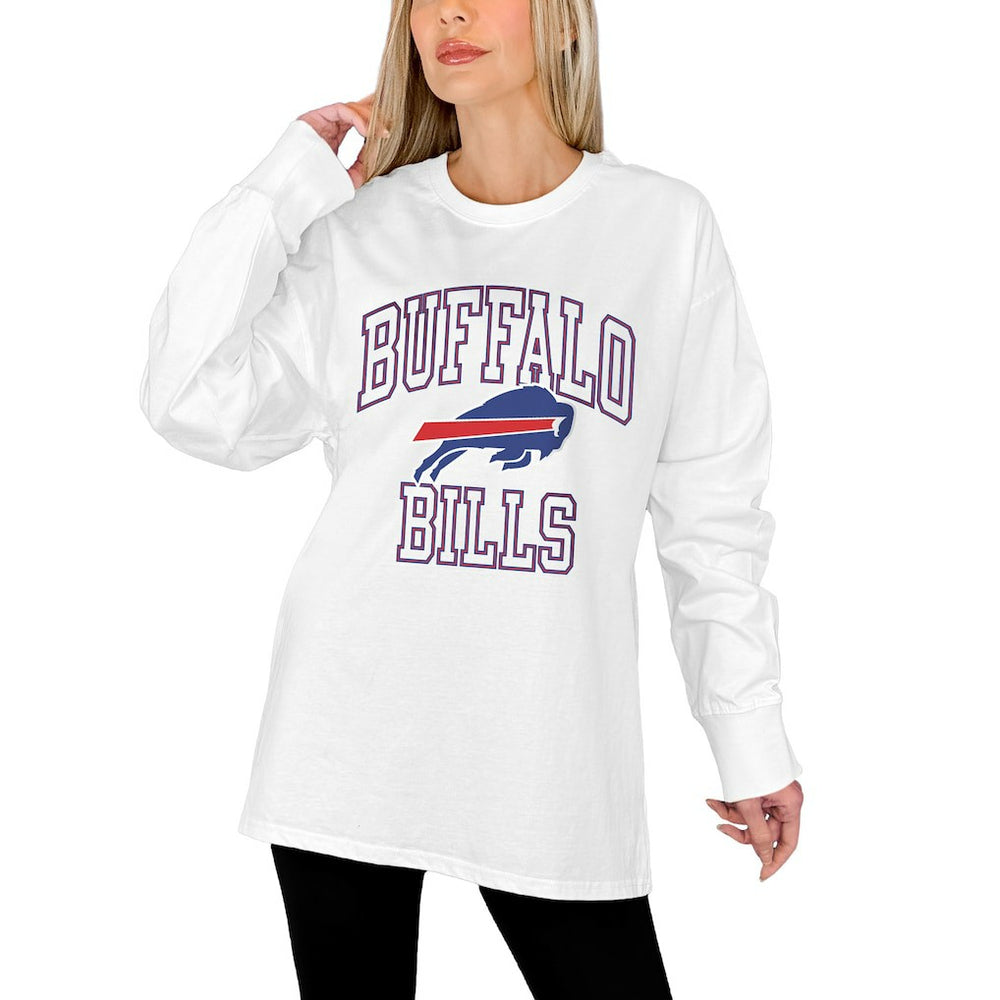 Buffalo Bills Gameday Couture Women's Mind Games Oversized Long Sleeve T-Shirt - White T-shirts