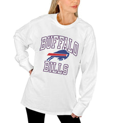 Buffalo Bills Gameday Couture Women's Mind Games Oversized Long Sleeve T-Shirt - White T-shirts