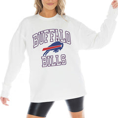 Buffalo Bills Gameday Couture Women's Mind Games Oversized Long Sleeve T-Shirt - White T-shirts