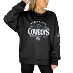 Dallas Cowboys Gameday Couture Women's Oversized Players Only Black Label Pullover Sweatshirt - Black Pullover