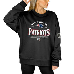 New England Patriots Gameday Couture Women's Oversized Players Only Black Label Pullover Sweatshirt - Black Pullover