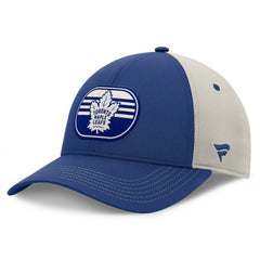 Toronto Maple Leafs Fanatics 2025 Stanley Cup Playoffs Locker Room Trucker Adjustable Hat - Blue/Gray | US 202986019