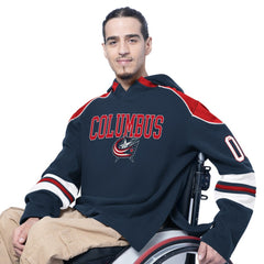 Columbus Blue Jackets G-III Sports by Carl Banks Adaptive Wear Lord Stanley Hooded Long Sleeve Sweatshirt - Navy | US 202986096