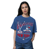 New York Rangers Starter Women's Oversized Hall of Fame T-Shirt - Heather Blue | US 202986145