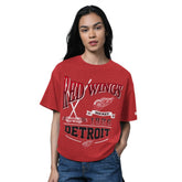 Detroit Red Wings Starter Women's Oversized Hall of Fame T-Shirt - Heather Red | US 202986157