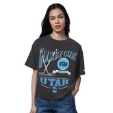 Utah Hockey Club Starter Women's Oversized Hall of Fame T-Shirt - Heather Black | US 202986163