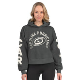 Carolina Hurricanes Starter Women's Star Player Cropped Fleece Hoodie - Heather Charcoal | US 202986183