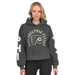Philadelphia Flyers Starter Women's Star Player Cropped Fleece Hoodie - Heather Charcoal | US 202986188