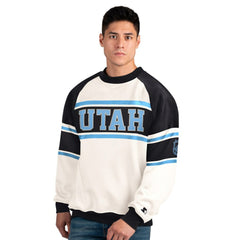 Utah Mammoth Starter Male Adult Defense Fleece Crewneck Sweatshirt - White | US 202986204