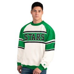 Dallas Stars Starter Male Adult Defense Fleece Crewneck Sweatshirt - White | US 202986209