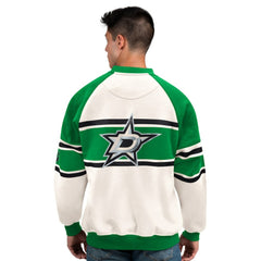 Dallas Stars Starter Male Adult Defense Fleece Crewneck Sweatshirt - White | US 202986209