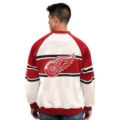 Detroit Red Wings Starter Male Adult Defense Fleece Crewneck Sweatshirt - White | US 202986215