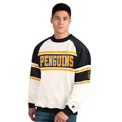 Pittsburgh Penguins Starter Male Adult Defense Fleece Crewneck Sweatshirt - White | US 202986217