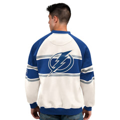 Tampa Bay Lightning Starter Male Adult Defense Fleece Crewneck Sweatshirt - White | US 202986220