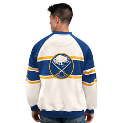 Buffalo Sabres Starter Male Adult Defense Fleece Crewneck Sweatshirt - White | US 202986226