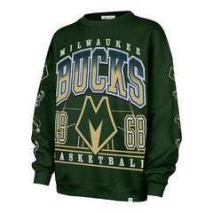 Milwaukee Bucks '47 Women's 2025/26 City Edition Go Big Oversized Sweatshirt Hunter Green - 47 brand