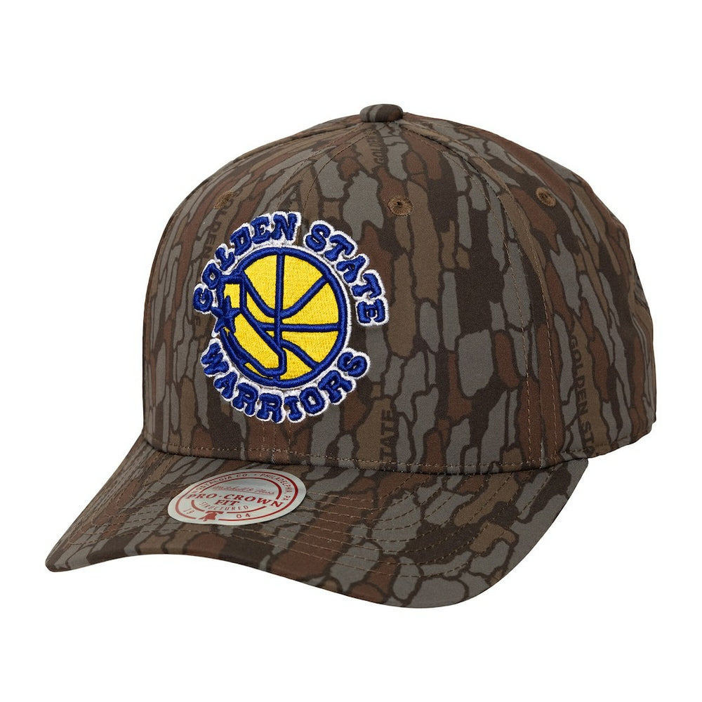 Golden State Warriors Hidden Pro-Crown Adjustable Hat Camo - Mitchell & Ness