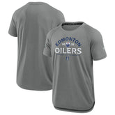 Edmonton Oilers Fanatics 2025 Stanley Cup Playoffs Authentic Pro Rink Performance T-Shirt - Heather Gray | US 202988434