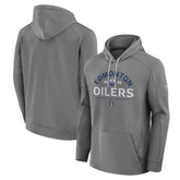 Edmonton Oilers Fanatics 2025 Stanley Cup Playoffs Authentic Pro Rink Fly Fleece Pullover Hoodie - Gray | US 202988480