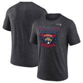 Florida Panthers Fanatics 2025 Stanley Cup Playoffs Crossbar Tri-Blend T-Shirt - Heather Charcoal | US 202988646
