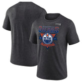 Edmonton Oilers Fanatics 2025 Stanley Cup Playoffs Crossbar Tri-Blend T-Shirt - Heather Charcoal | US 202988647