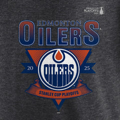 Edmonton Oilers Fanatics 2025 Stanley Cup Playoffs Crossbar Tri-Blend T-Shirt - Heather Charcoal | US 202988647