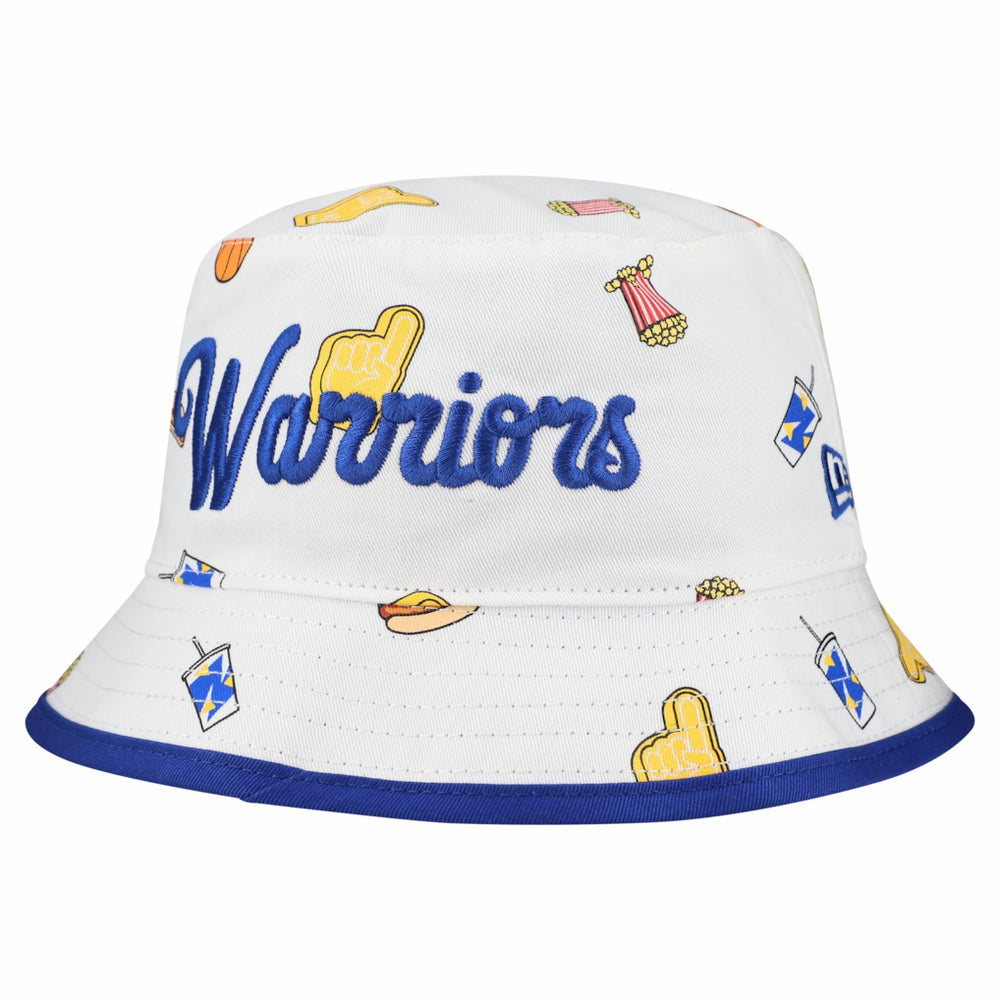 Golden State Warriors Team Cheer Reversible Bucket Hat White - New Era