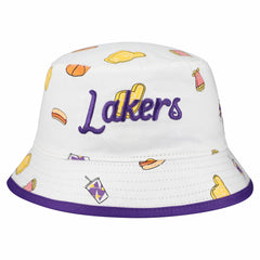 Los Angeles Lakers Team Cheer Reversible Bucket Hat White - New Era