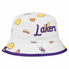 Los Angeles Lakers Team Cheer Reversible Bucket Hat White - New Era