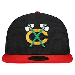 Chicago Blackhawks New Era Mesh Crown Two-Tone 59FIFTY Fitted Hat - Black/Red | US 202989689