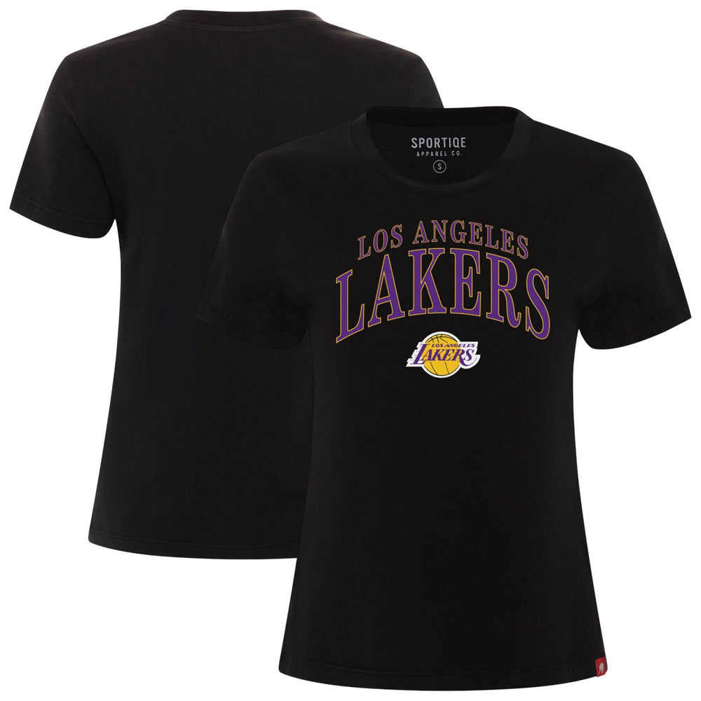 Los Angeles Lakers Sportiqe Women's Arcadia Boxy T-Shirt Black