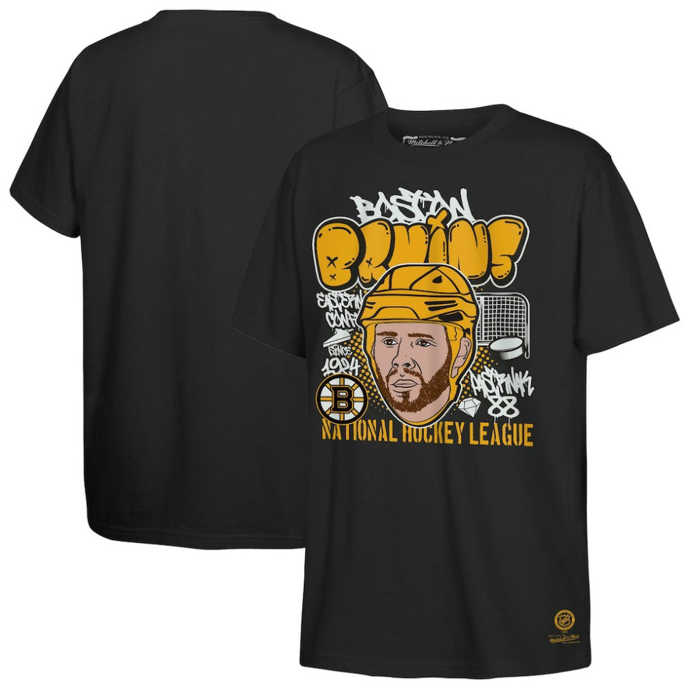 David Pastrnak Boston Bruins Mitchell & Ness Youth Caricature T-Shirt - Black | US 202995906