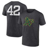 Athletics Jackie Robinson Day Name & Number T-Shirt - Charcoal T-shirts