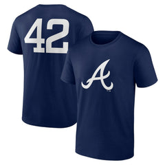 Atlanta Braves Jackie Robinson Day Name & Number T-Shirt - Navy T-shirts
