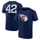 Cleveland Guardians Jackie Robinson Day Name & Number T-Shirt - Navy T-shirts
