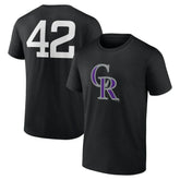 Colorado Rockies Jackie Robinson Day Name & Number T-Shirt - Black T-shirts