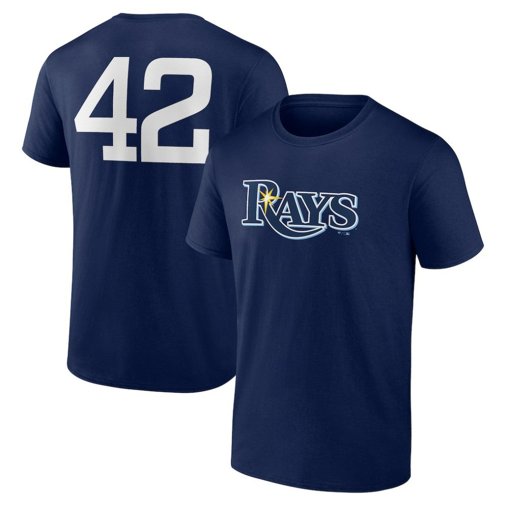 Tampa Bay Rays Jackie Robinson Day Name & Number T-Shirt - Navy T-shirts