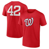 Washington Nationals Jackie Robinson Day Name & Number T-Shirt - Red T-shirts